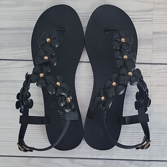 Bamboo floral slingback thong sandals Women's Size 8 ( Euro 38 ) - Picture 5 of 10